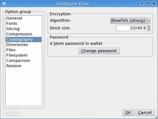 Configure the cryptography settings.