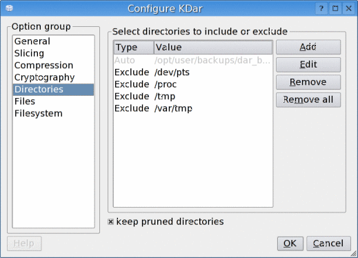 Configure directory filters.