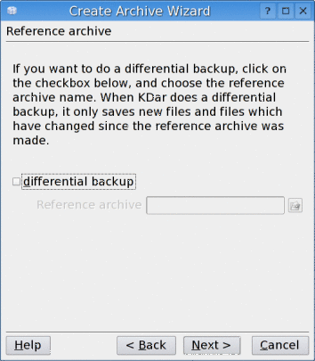 Choose the differential archive's reference archive.