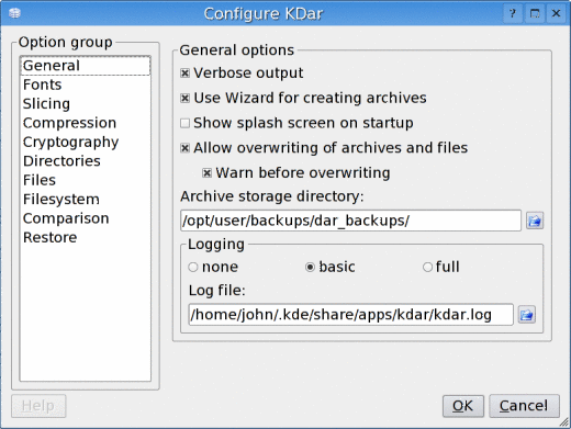 General settings.